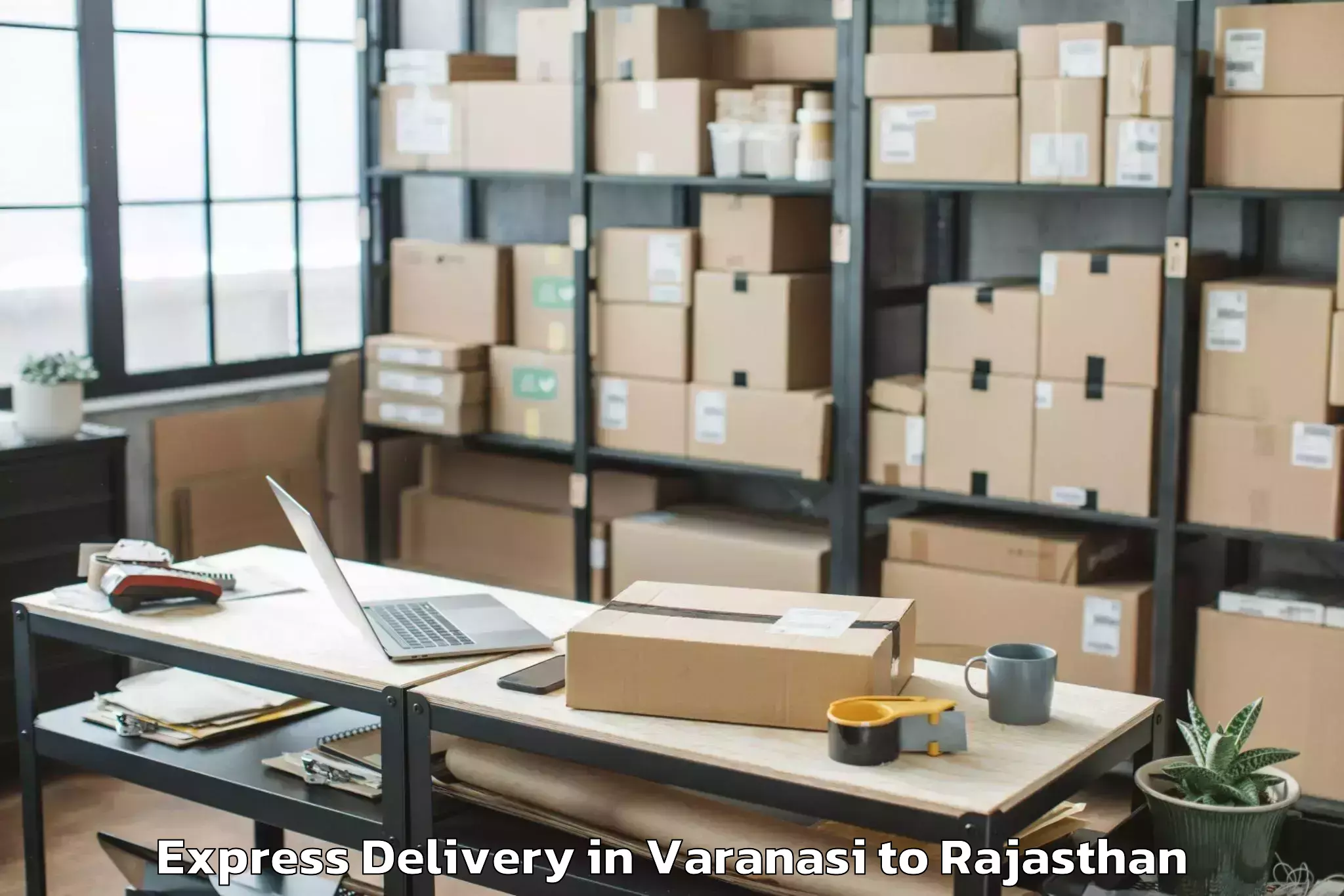 Trusted Varanasi to Rajasthan University Of Health Express Delivery